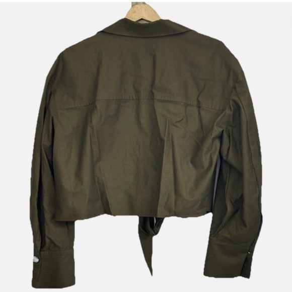 VINCE Woman Wool Blend Tie Front & Back Long Sleeve Blouse Size: L - Picture 5 of 7